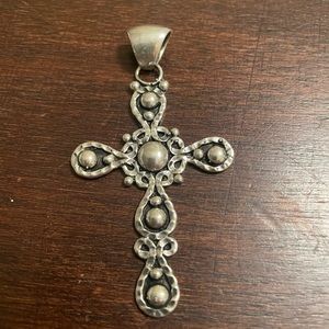 Sasspurilla Cowgirl Faith Sterling Silver Cross Pendant PF201